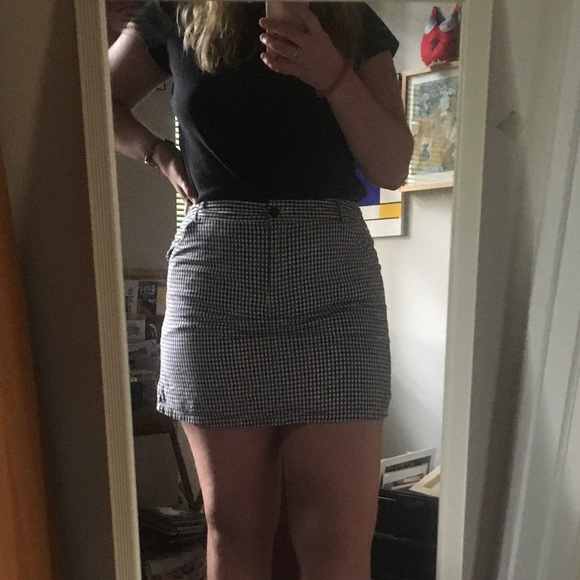 Navy and White Gingham Mini Skirt/Skort - Picture 2 of 3